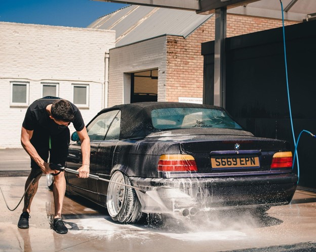 Cleaning Wheels and Tires on a Car