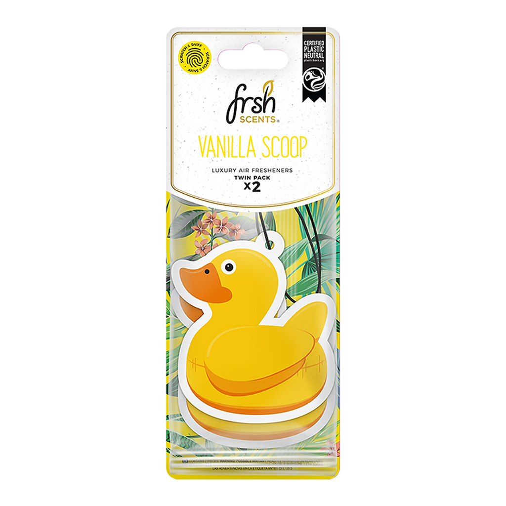 FRSH Duck Hanging Air Freshener 2 Pack - Vanilla Scoop CASE PACK 12