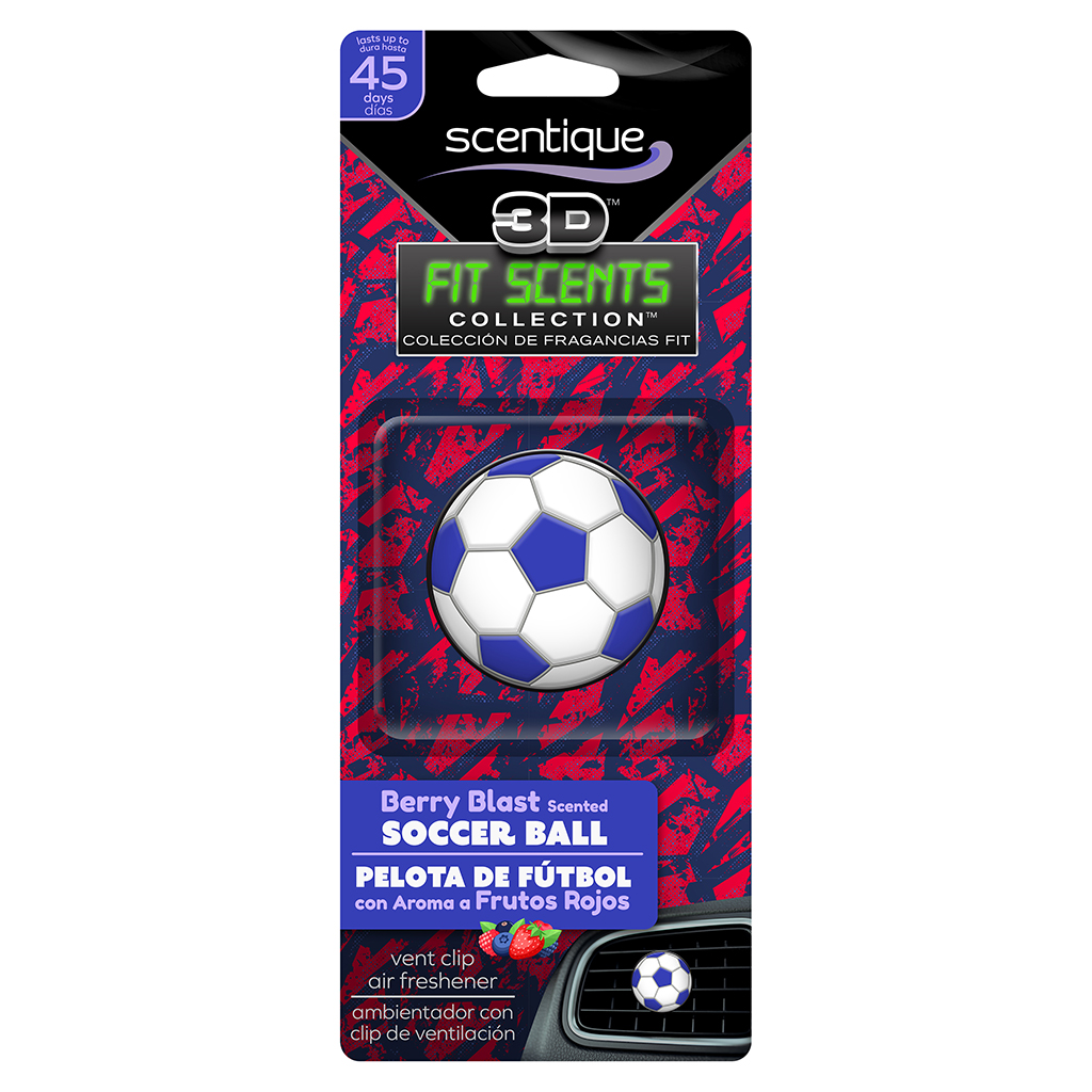 Scentique 3D Soccer Ball Air Freshener - Berry Blast CASE PACK 6
