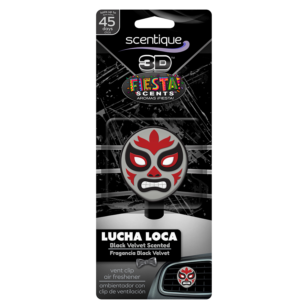 Scentique 3D Lucha Loca Air Freshener - Black Velvet CASE PACK 6