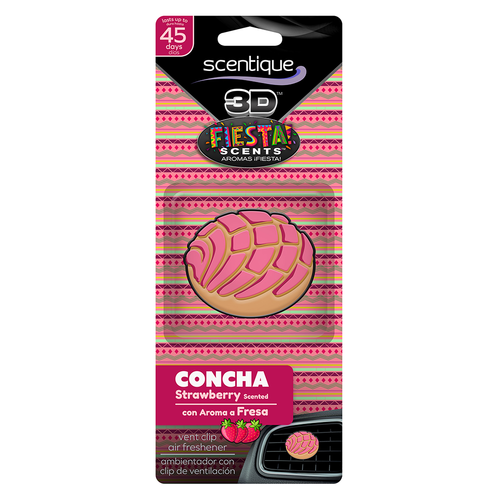 Scentique 3D Concha Air Freshener - Strawberry CASE PACK 6