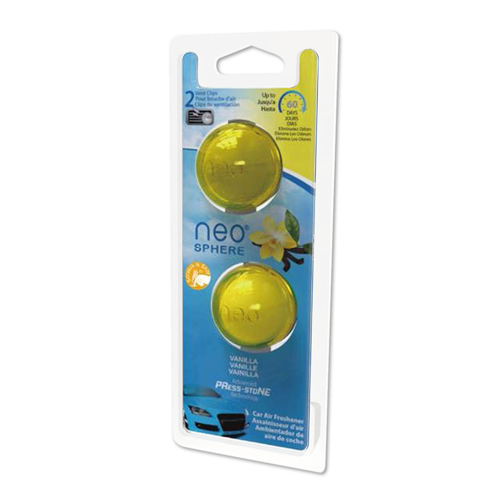 Neo Sphere Vent Clip Air Freshener 2 Pack- Vanilla CASE PACK 4