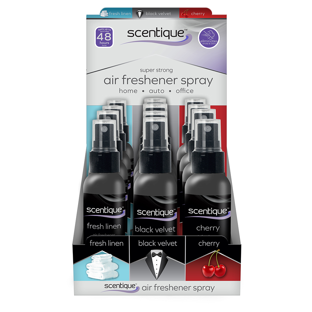 Scentique 12 Piece 2 Ounce Display (Black Velvet/Fresh Linen/Cherry)