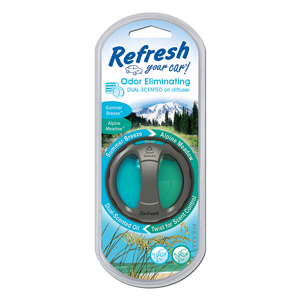 Dual Scent Oil Diffuser Vent Air Freshener Alpine/Breeze CASE PACK 4