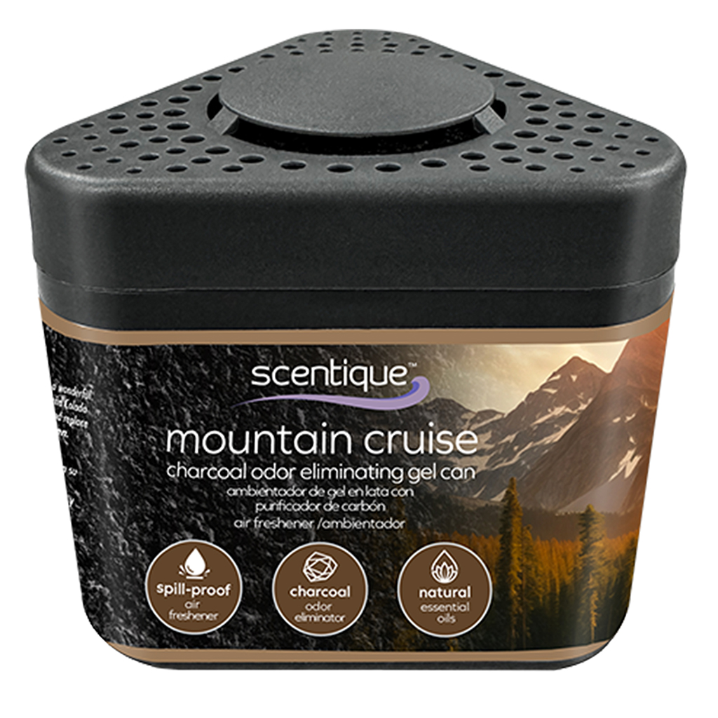 Scentique Odor Eliminating Charcoal Gel Air Freshener - Mountain Cruise CASE PACK 4