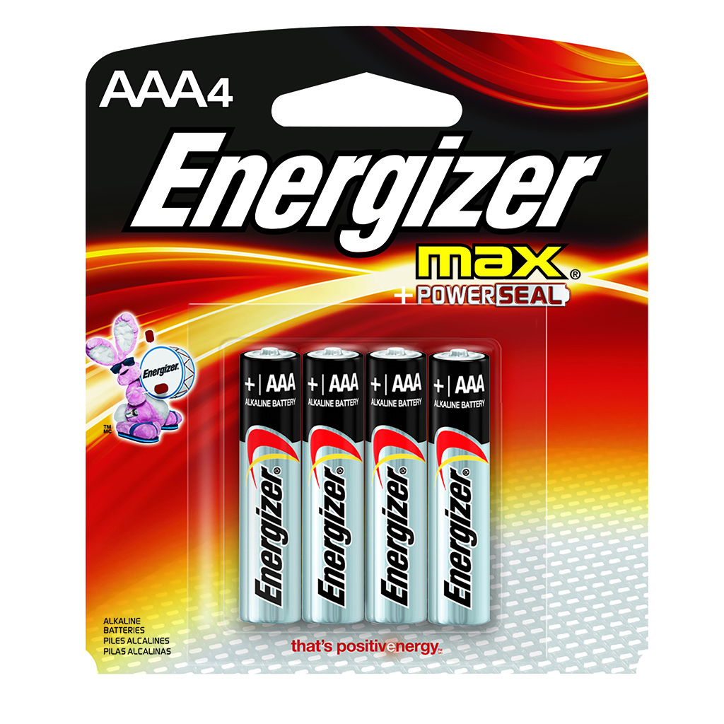 Energizer Max AAA Battery 4 Pack CASE PACK 12