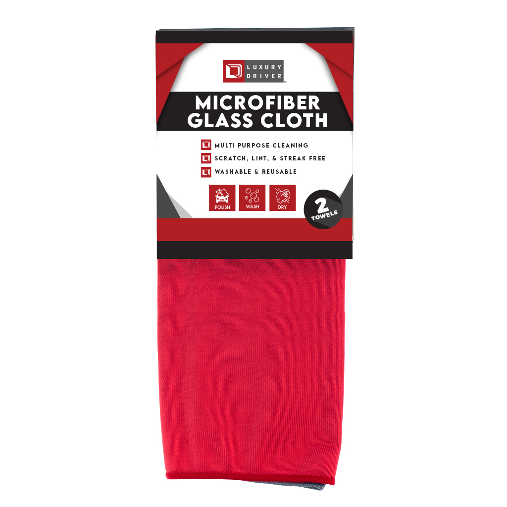 Luxury Driver Microfiber Glass Cloth-2 Pack--16X12