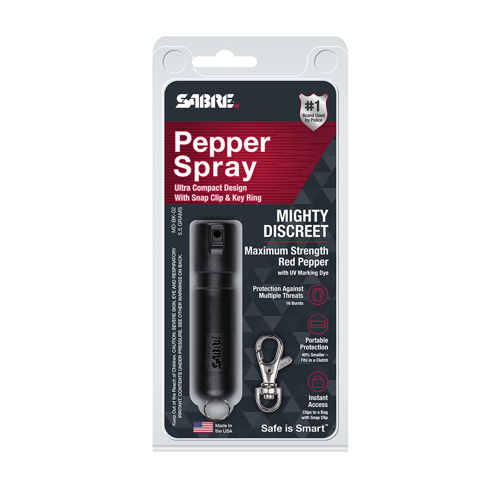 Mighty Discrete Pepper Spray with Key Chain- Black