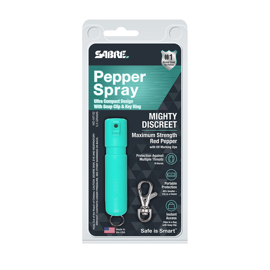 Mighty Discrete Pepper Spray with Key Chain- Teal