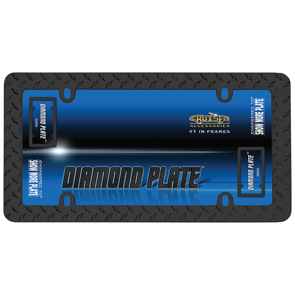 Black Diamond License Plate Frame CASE PACK 4