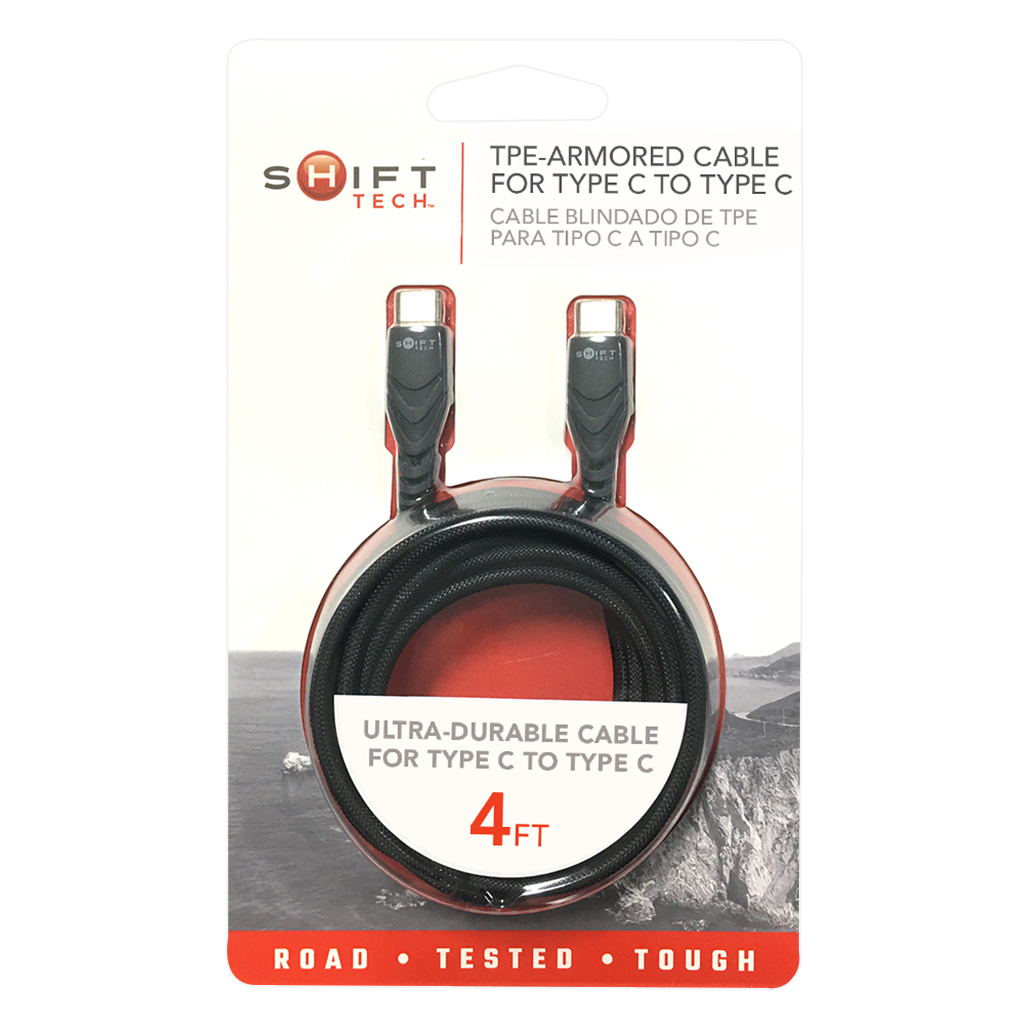 Shift Tech Type C - C King Kong Cable Gray/Black 4ft CASE PACK 6