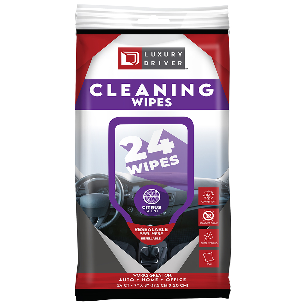 Luxury Driver Interior Cleaner Wipes 24 Count - Citrus CASE PACK 6