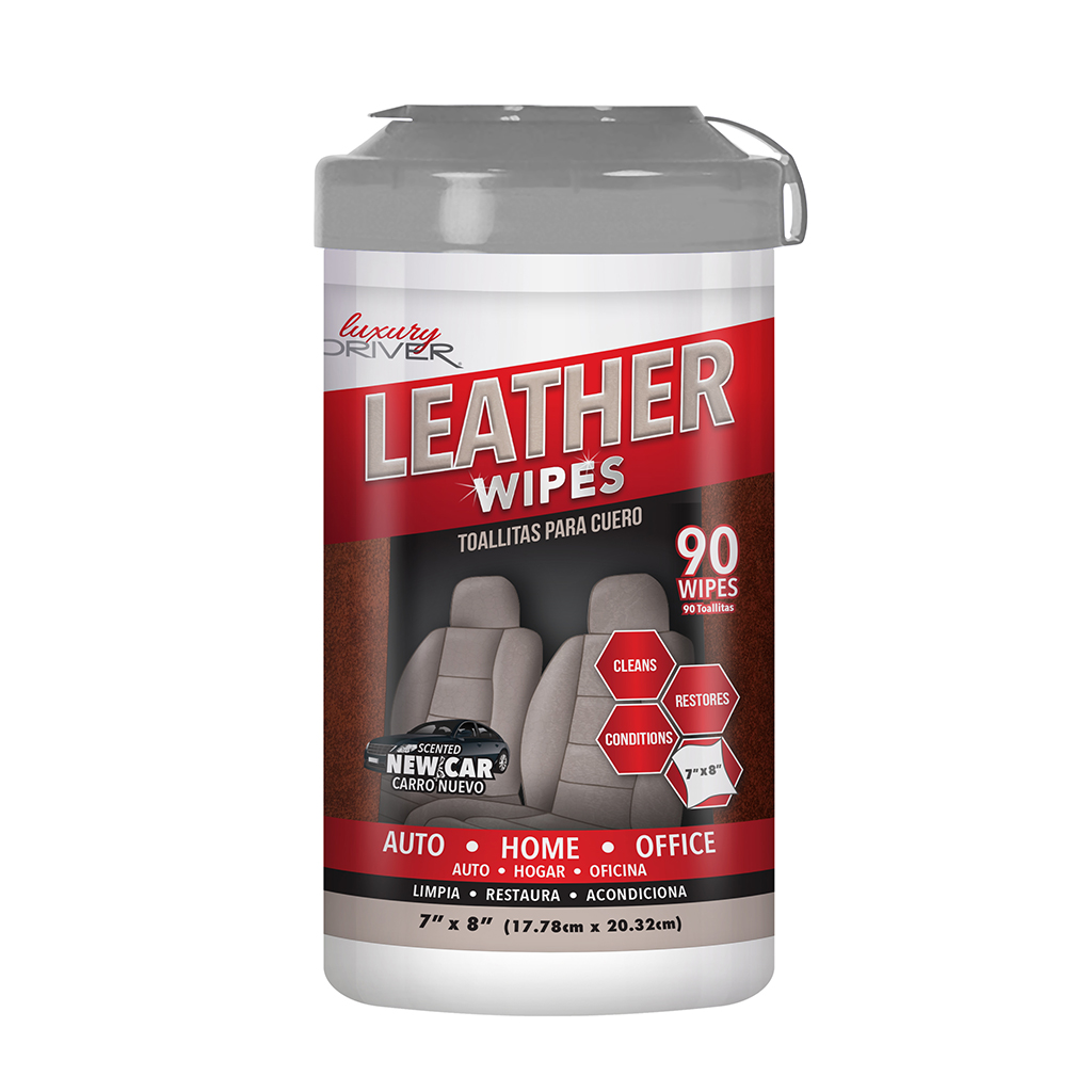 Luxury Drive Leather Wipes 90 Ct Canister CASE PACK 6