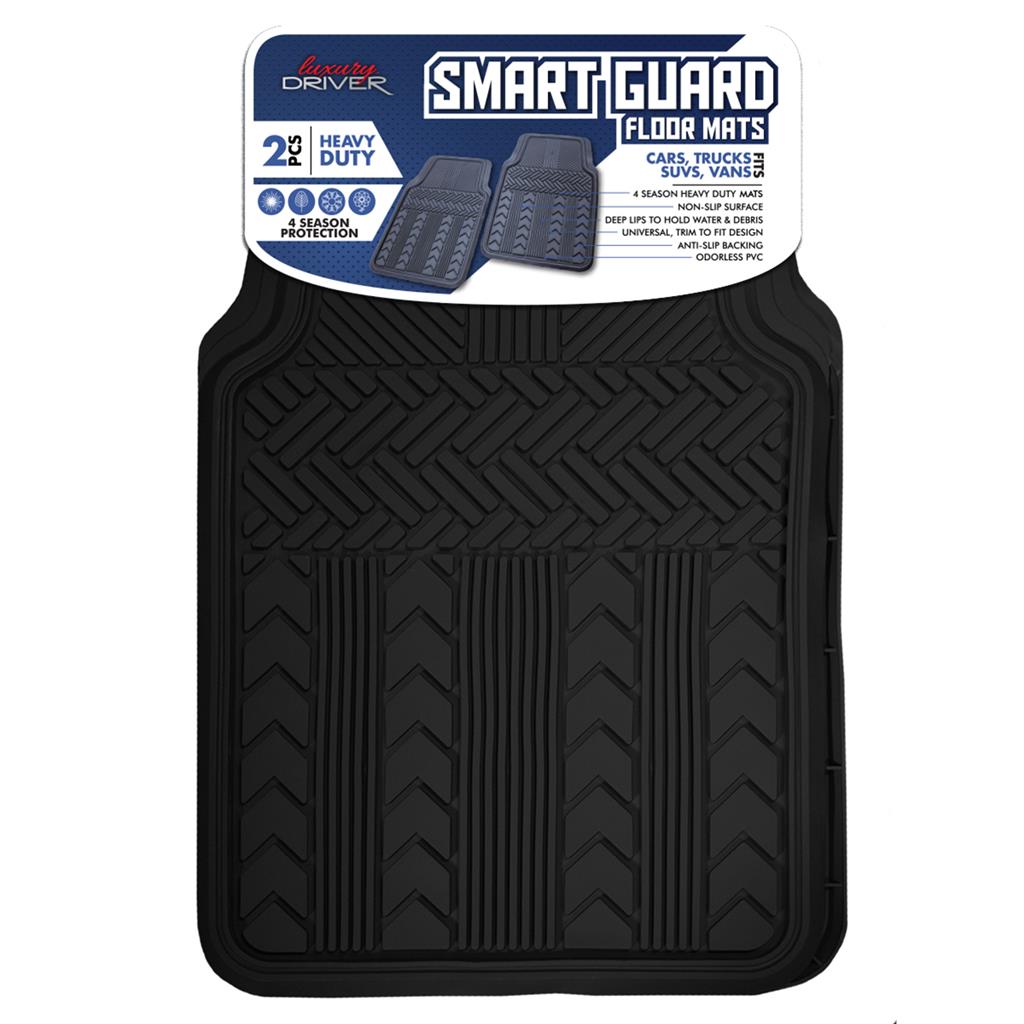 Heavy Duty 2 Piece Winter All Weather Car Mat - Black