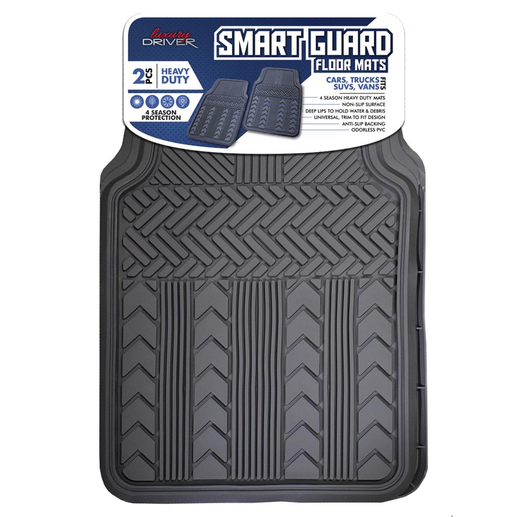 Heavy Duty 2 Piece Winter All Weather Car Mat - Grey