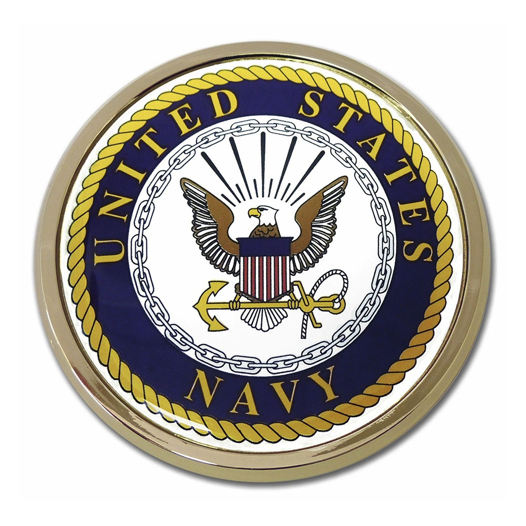 Chrome Auto Emblem - U.S. Navy