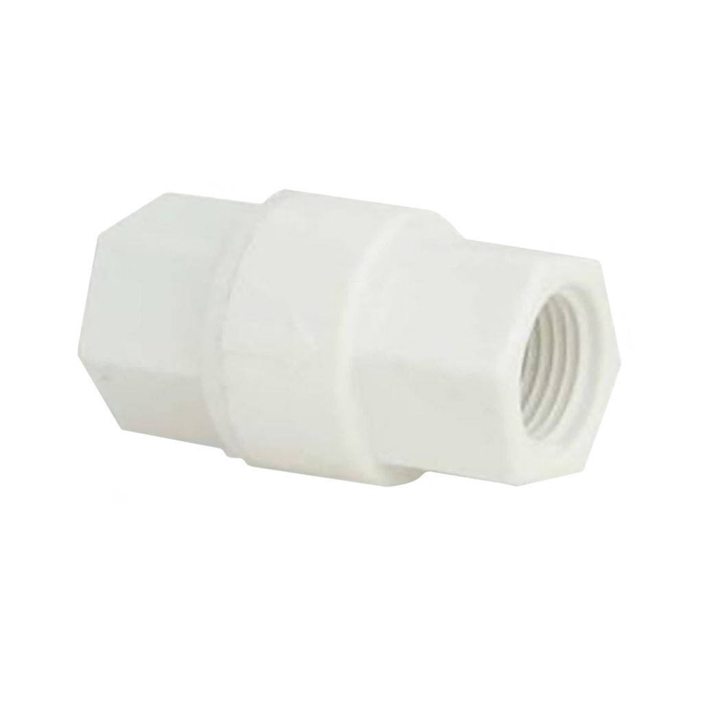 SMC Polypropylene Check Valve 1/2 Inch Female Pipe Thread to 1/2 Inch Female Pipe Thread