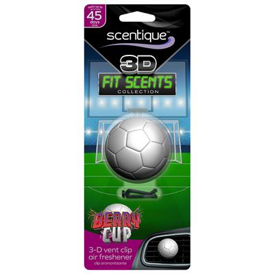 Scentique 3D Soccer Ball Air Freshener - Berry Cup CASE PACK 6