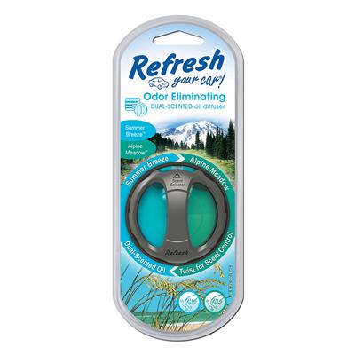 Dual Scent Oil Diffuser Vent Air Freshener Alpine/Breeze CASE PACK 4