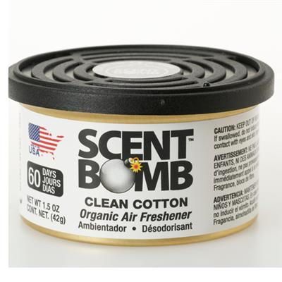 Scent Bomb Organic Can Air Freshener - Clean Cotton CASE PACK 20