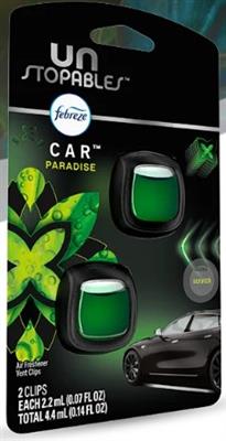 Febreze Car Vent 2 Count Air Freshener - Unstopables Paradise CASE PACK 8