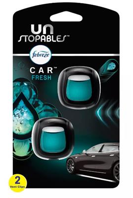 Febreze Car Vent 2 Count Air Freshener - Unstopables Fresh CASE PACK 8