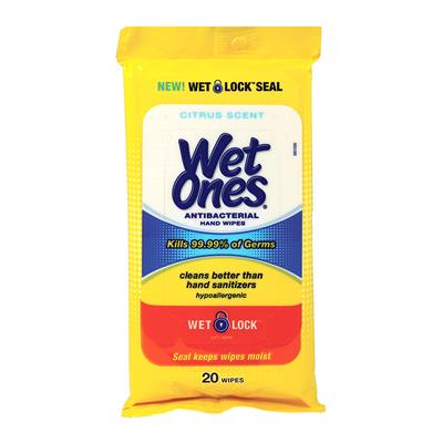 Citrus Antibacterial Wet Ones - 20 Count Pack CASE PACK 10