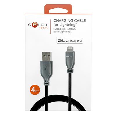 Shift Tech Lightning PVC Cable Black/Gray 4ft CASE PACK 12