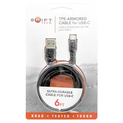 Shift Tech Type C King Kong Cable Gray/Black 6ft CASE PACK 12