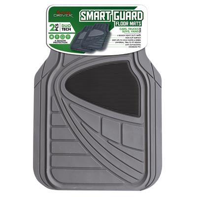 Duo Tech All Weather 2 Piece Car Mat with Black Heel Pad - Grey