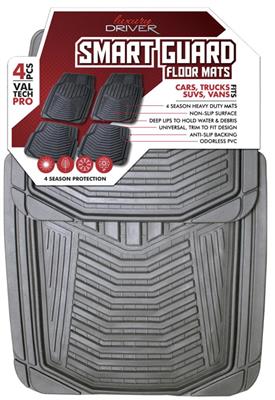 Smart Guard 4 Piece Floor Mats- Gray