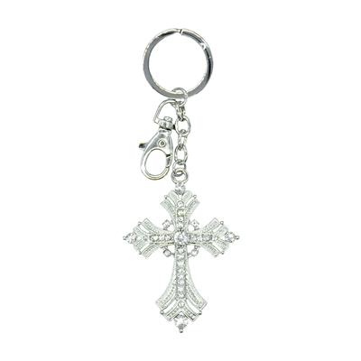 Sparkling Charms Keychain - Fleur De Lis Cross