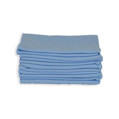 High Grade Overlock Edge Microfiber Glass Towel 16x16 Blue- 1 Dozen