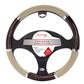 Luxury Driver Steering Wheel Cover - Wood Grip Beige and Burlwood