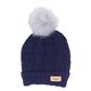 Lined knit hat With Pompom - Assorted Colors